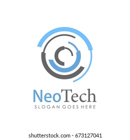 Technology, computer, data and innovation logo design