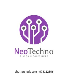 Technology, computer and data related template logo design