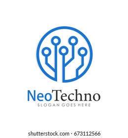 Technology, computer and data related template logo design