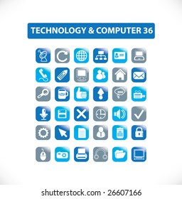 technology and computer icon set 36 vol. 11 - vector easy edit