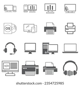 
Technology and computer icon set suitable for info graphics, websites and print media and interfaces. Line vector icon