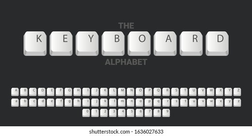 Technology Computer Keyboard button alphabet on dark background