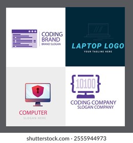 technology computer laptop logo-template design