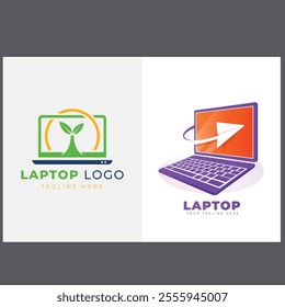 technology computer laptop logo-template design