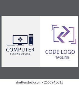 technology computer laptop logo-template design