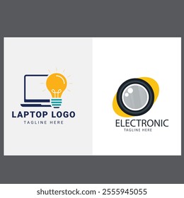 technology computer laptop logo-template design