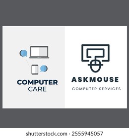 technology computer laptop logo-template design