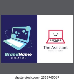 technology computer laptop logo-template design