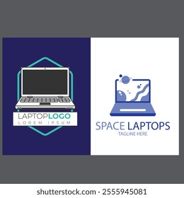 technology computer laptop logo-template design