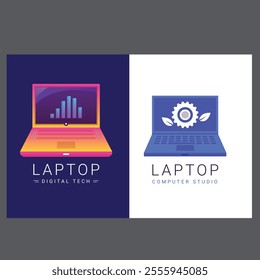 technology computer laptop logo-template design