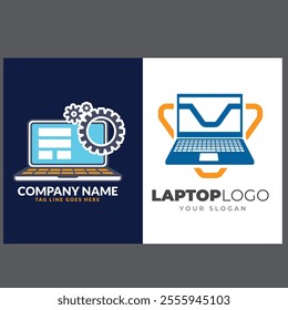 technology computer laptop logo-template design