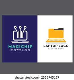 technology computer laptop logo-template design