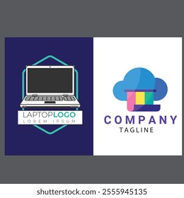 technology computer laptop logo-template design