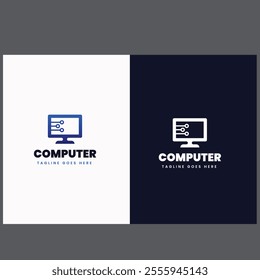 technology computer laptop logo-template design