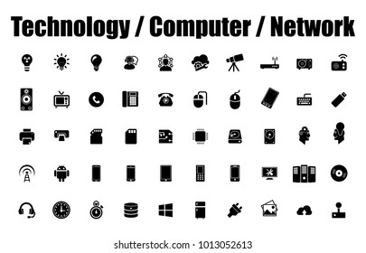 Technology, computer and network icons