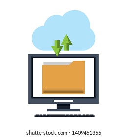 technology computer pc software tools cartoon vector illustration graphic design