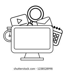 technology computer screen cartoon