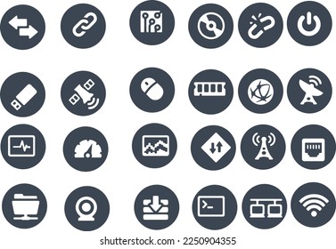 Technology and Computers vector symbols and icons