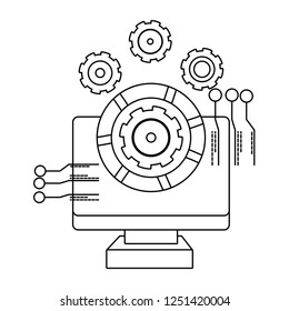 technology computing support cartoon