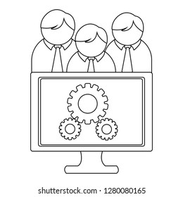 technology computing support cartoon