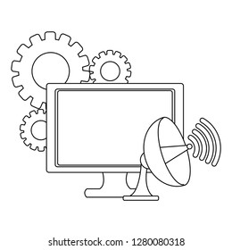 technology computing support cartoon