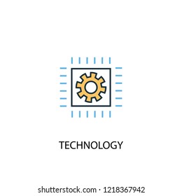 technology concept 2 colored line icon. Simple yellow and blue element illustration. technology concept outline symbol design