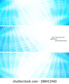 Technology concept abstract banner set with cool blue color tones