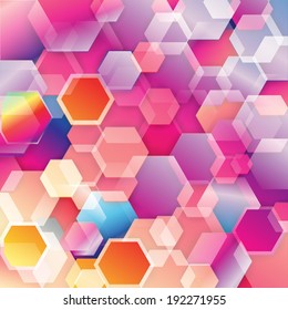 Technology concept abstract futuristic 3d background with vibrant color tones and hexagonal geometric design.