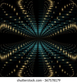 Technology concept abstract futuristic background. Shiny led lights structural background illustration.