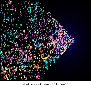 Technology concept abstract futuristic background with moving arrow shapes. Digital vector illustration.