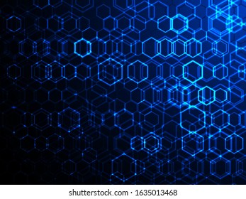 Technology concept background with hexagons. Abstract vector illustration.