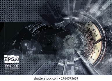 Technology concept background ready for presentation, vector 3d illustration