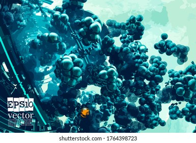 Technology concept background ready for presentation, vector 3d illustration