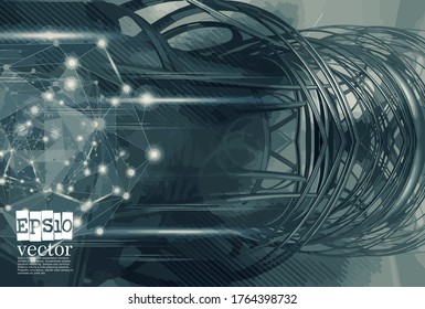 Technology concept background ready for presentation, vector 3d illustration