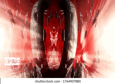 Technology concept background ready for presentation, vector 3d illustration