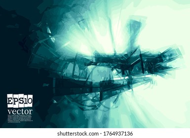 Technology concept background ready for presentation, vector 3d illustration