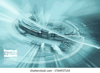 Technology concept background ready for presentation, vector 3d illustration