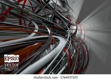 Technology concept background ready for presentation, vector 3d illustration