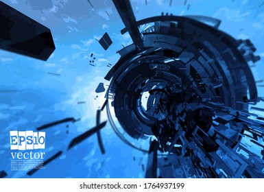 Technology concept background ready for presentation, vector 3d illustration