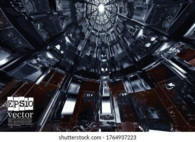 Plano de fundo do conceito da tecnologia pronto para a apresentação, ilustração 3d vetorial