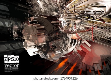Technology concept background ready for presentation, vector 3d illustration