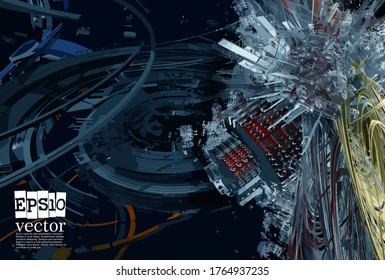 Technology concept background ready for presentation, vector 3d illustration