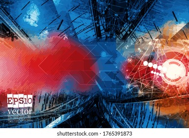 Technology concept background ready for presentation, vector 3d illustration