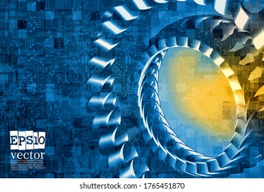 Technology concept background ready for presentation, vector 3d illustration