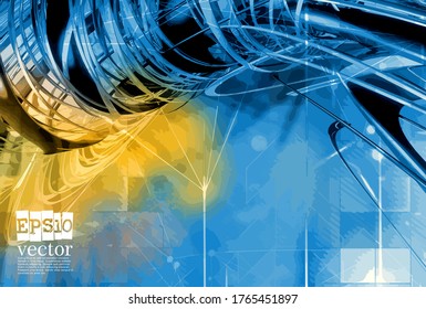 Technology concept background ready for presentation, vector 3d illustration