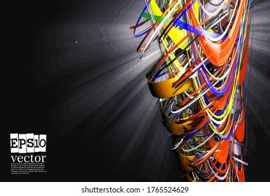 Technology concept background ready for presentation, vector 3d illustration