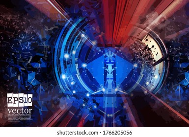 Technology concept background ready for presentation, vector 3d illustration