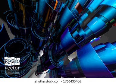 Technology concept background ready for presentation, vector 3d illustration