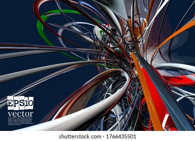 Technology concept background ready for presentation, vector 3d illustration