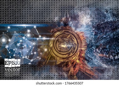 Technology concept background ready for presentation, vector 3d illustration